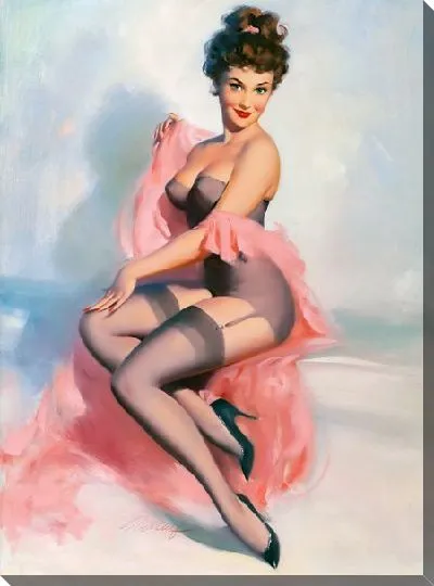 Картина маслом Девушка в эротическом белье №6