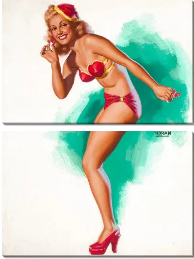 Модульная картина Девушка в купальнике