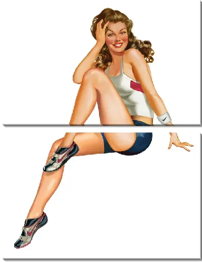 Модульная картина Девушка в спортивной форме