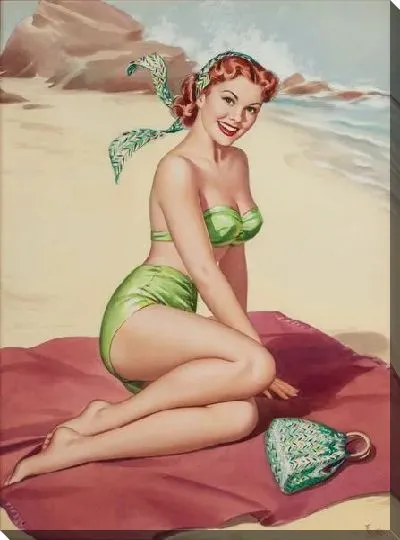 Картина маслом Девушка на берегу моря №2