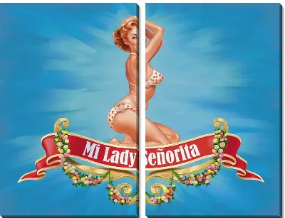 Модульная картина Девушка в эротическом белье №7