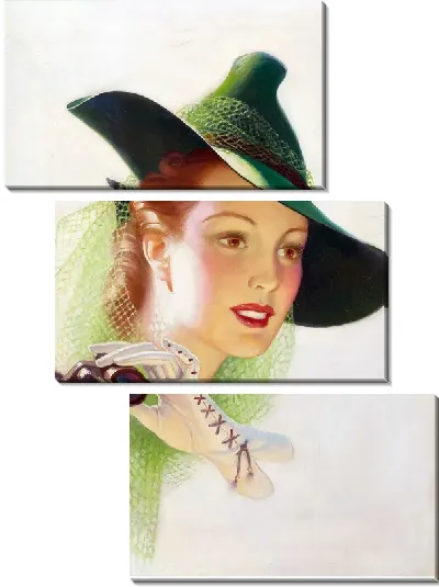 Модульная картина Девушка с биноклем