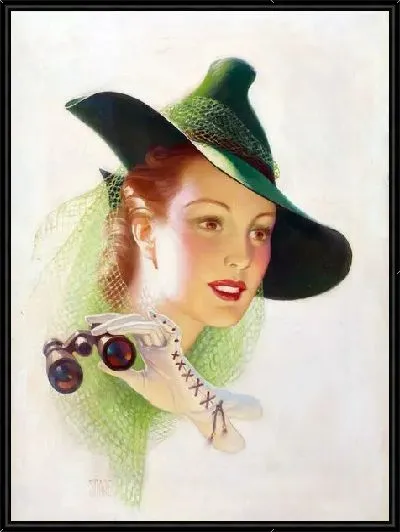 Картина Девушка с биноклем