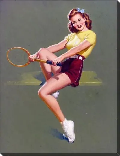 Картина маслом Девушка с тенисной ракеткой