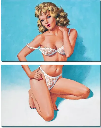 Модульная картина Девушка в эротическом белье №8