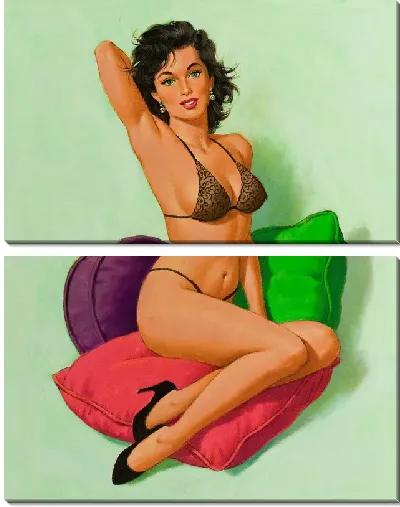 Модульная картина Девушка в эротическом белье №10