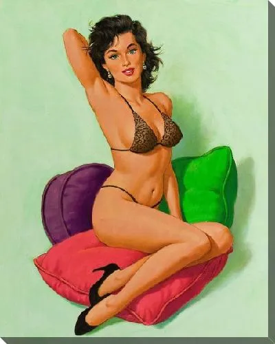 Картина маслом Девушка в эротическом белье №10