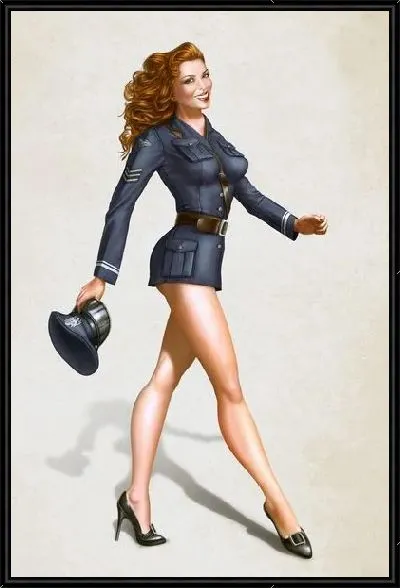 Картина Девушка в костюме полицейского