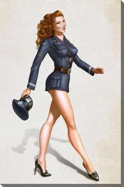 Постер Девушка в костюме полицейского