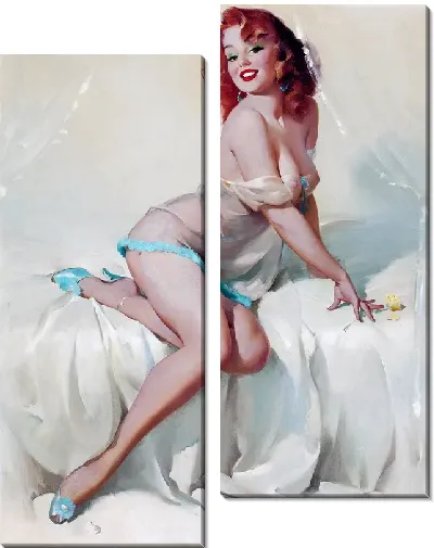 Модульная картина Девушка в эротическом белье №11