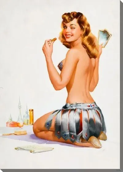 Картина маслом Девушка с зеркалом