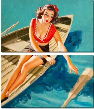 Модульная картина Девушка в лодке