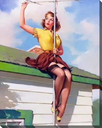 Картина маслом Девушка на крыше