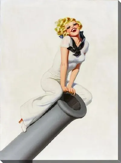 Картина маслом Девушка на пушке