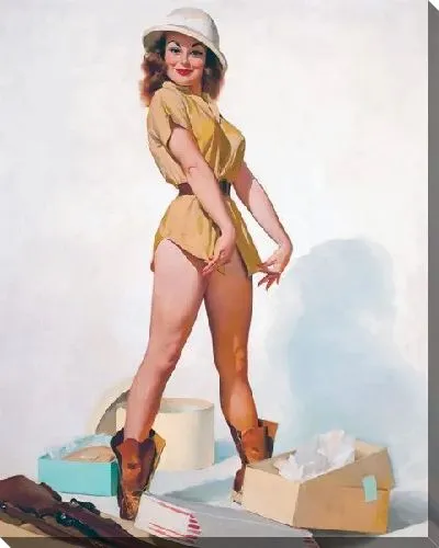 Картина маслом Девушка у коробок