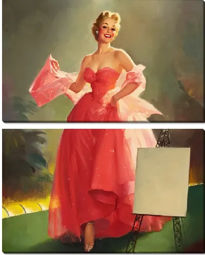 Модульная картина Девушка в бальном платье