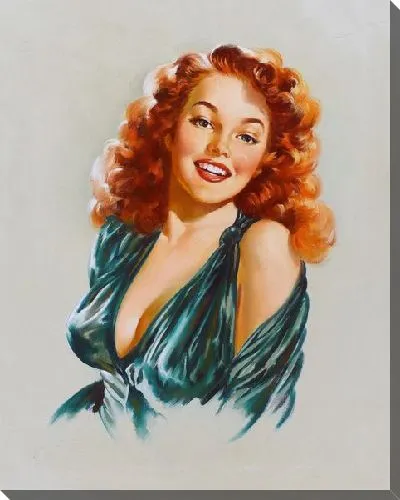 Картина маслом Девушка в изумрудном платье