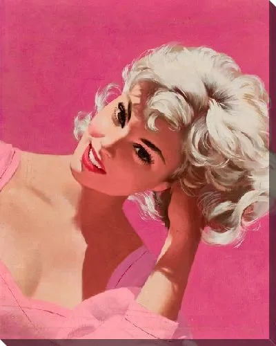 Постер Девушка на розовом фоне