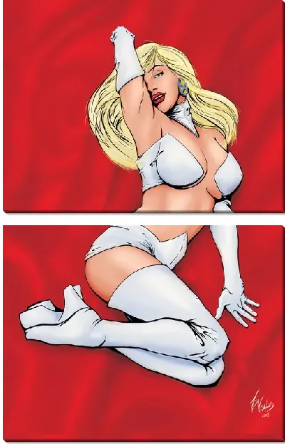 Модульная картина Девушка в костюме супер-героя