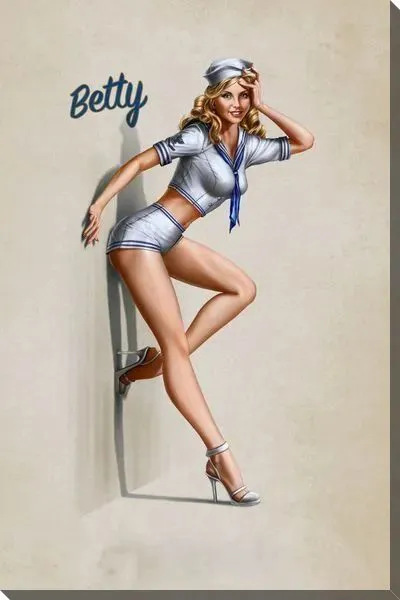 Картина маслом Девушка в костюме моряка