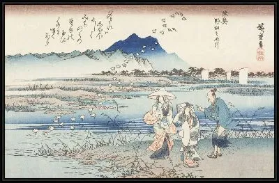 Картина Мичиноку (Noda no Tamagawa River in Michinoku)