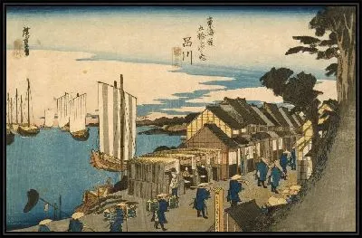 Картина Отправление даймё (1830) (Shinagawa: Departure of a Daimyō)