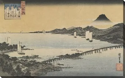 Картина Вечерний накал (1834-1845) (Eight Views of Omi: Evening Glow at Seta)