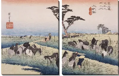 Картина Лошади (1833) (Chiryū, Summer Horse Fair)