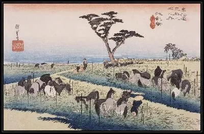 Картина Лошади (1833) (Chiryū, Summer Horse Fair)