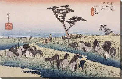 Картина Лошади (1833) (Chiryū, Summer Horse Fair)
