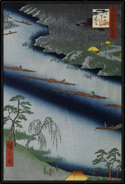 Картина Кавагути Ферри (1857) (The Kawaguchi Ferry and Zenkoji Temple)