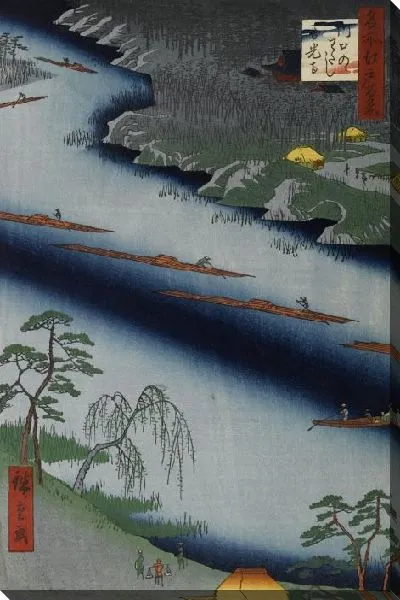 Картина Кавагути Ферри (1857) (The Kawaguchi Ferry and Zenkoji Temple)