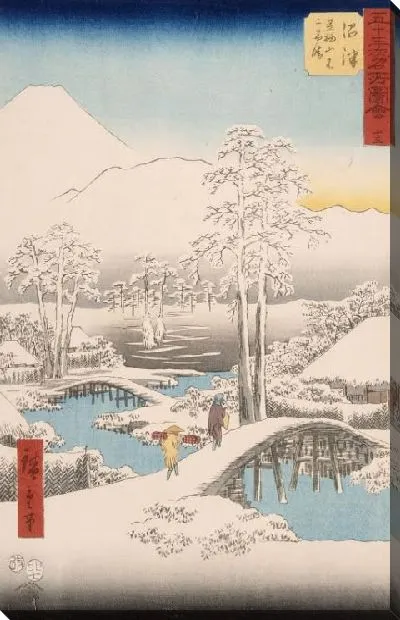 Картина Ясная погода после снегопада (1855) (Mt. Fuji and Mt. Ashigara from Numazu in Clear Weather After a Snowfall)
