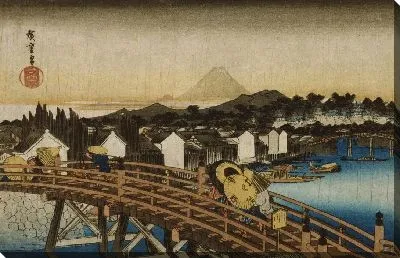 Картина Внезапный душ на Нихонбаси (1832) (Sudden Shower on Nihonbashi) 