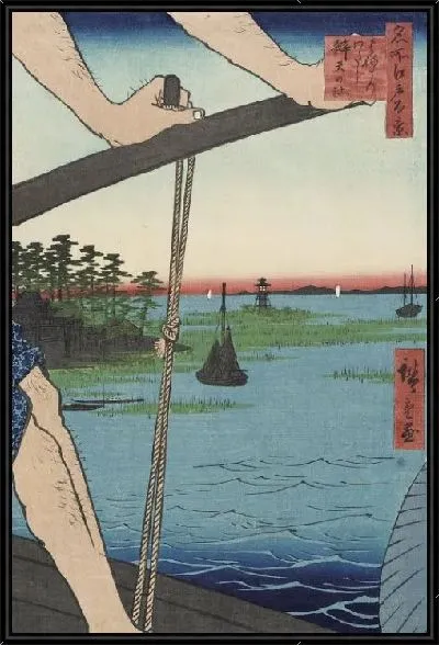 Картина Ханэда Ферри (1858) (Haneda Ferry and Benten Shrine)