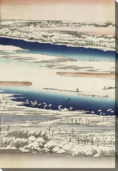 Картина Река Сумида в снегу (1832-1834) (The Sumida River in Snow)