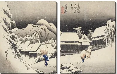 Вечерний снег в Канбара (1833-1834) (Evening Snow at Kanbara)