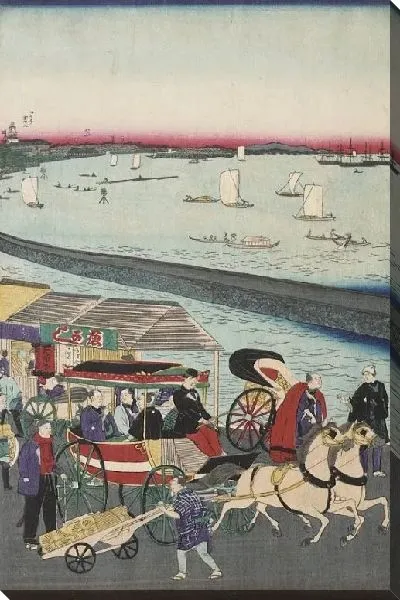 Картина Паровоз на железной дороге (Picture of the Steam Engine Railway in Yatsuyama, Tokyo)