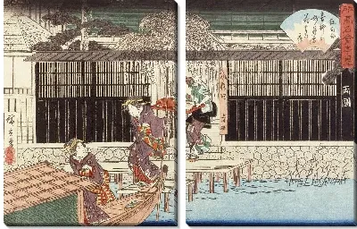 Картина Ресторан Аояги (1839) (Aoyagi Restaurant in Ryōgoku District)