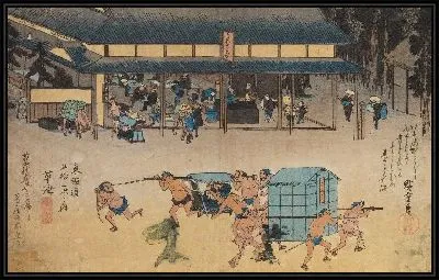 Картина Пейзаж в Кусацу (1831) (Landscape at Kusatsu)