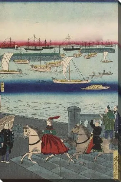 Картина Паровоз на железной дороге (Picture of the Steam Engine Railway in Yatsuyama, Tokyo)