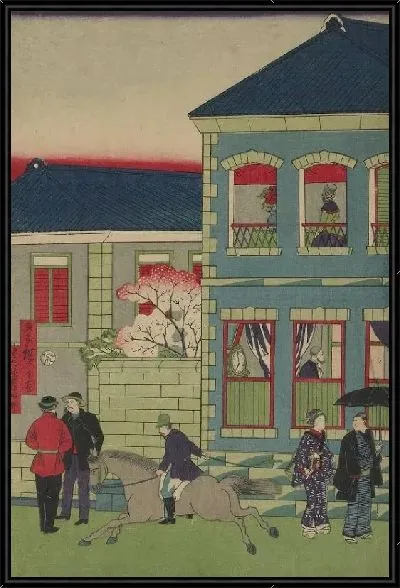 Картина Перевозки (1876) (Picture of the Steam Train from the Foreign Establishments of Yokohama)