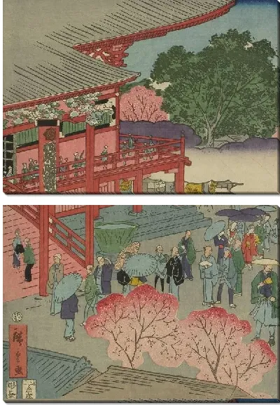 Картина Буддийский храм Асакуса (1861) (The Buddhist temple Asakusa Kinryuzan)