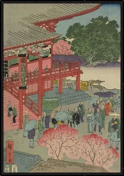Картина Буддийский храм Асакуса (1861) (The Buddhist temple Asakusa Kinryuzan)