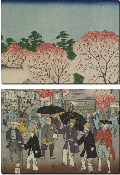 Картина Буддийский храм Асакуса (1861) (The Buddhist temple Asakusa Kinryuzan)