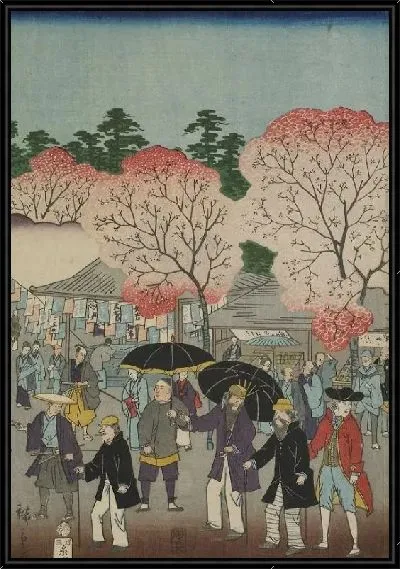 Картина Буддийский храм Асакуса (1861) (The Buddhist temple Asakusa Kinryuzan)