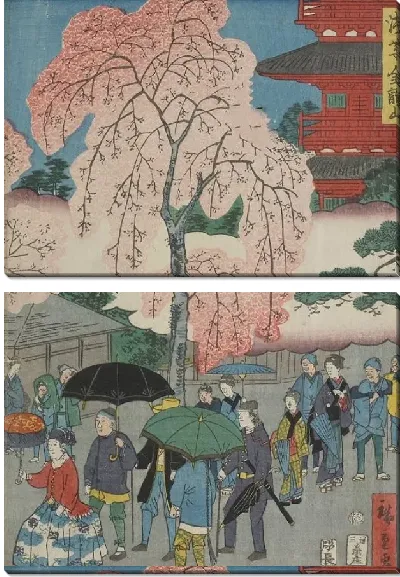 Картина Буддийский храм Асакуса (1861) (The Buddhist temple Asakusa Kinryuzan)