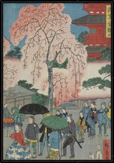 Картина Буддийский храм Асакуса (1861) (The Buddhist temple Asakusa Kinryuzan)