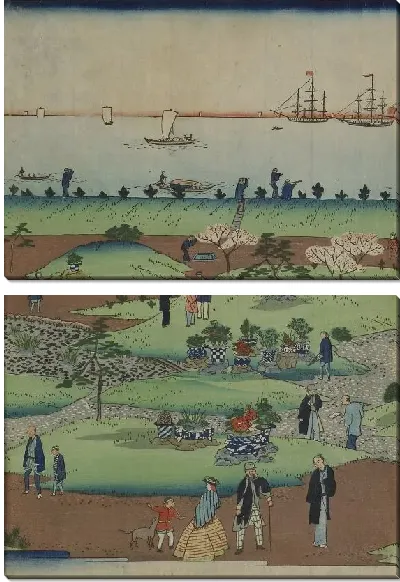 Картина Отель Цукидзи (1868) (The Tsukiji Hotel in the Eastern Capital (Tokyo))