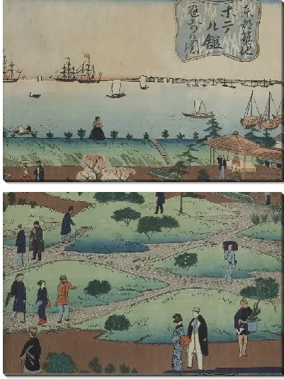 Картина Отель Цукидзи (1868) (The Tsukiji Hotel in the Eastern Capital (Tokyo))